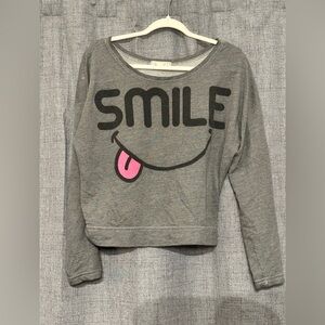 Forever 21 Gray Smile Sweatshirt